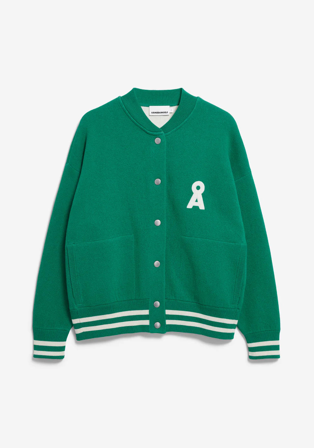 Armedangels Damen ICONIC Å AALISON Jacken Strick in emerald green-oatmilk