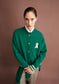 Armedangels Damen ICONIC Å AALISON Jacken Strick in emerald green-oatmilk