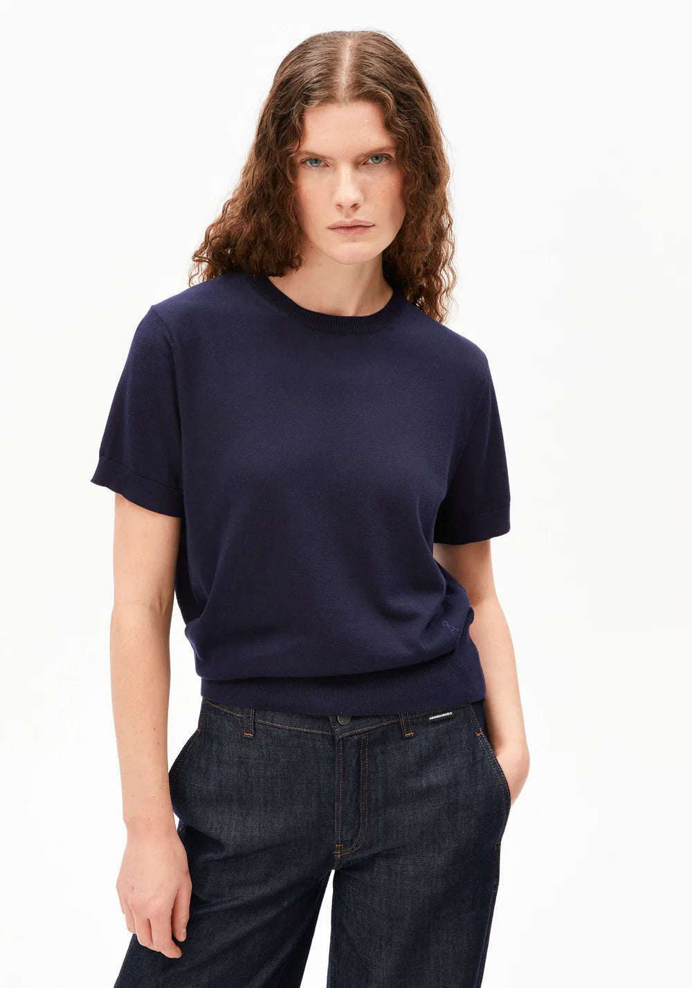 Armedangels FINE S SL KNIT SWEATER FS25 in tinted navy