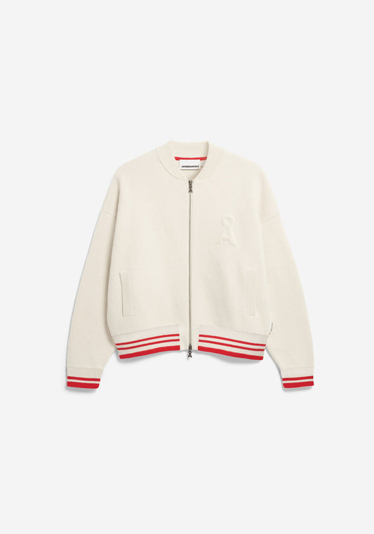 Armedangels ICONIC Å BOMBER JACKET FS26 in oatmilk-mars red