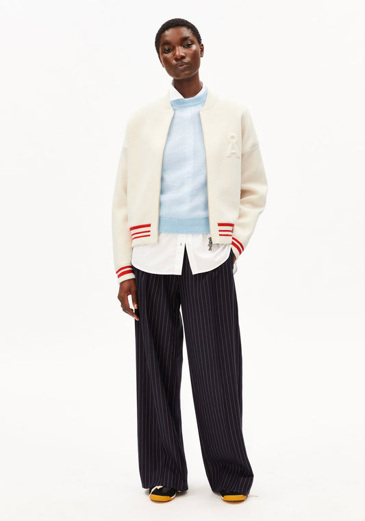 Armedangels ICONIC Å BOMBER JACKET FS26 in oatmilk-mars red