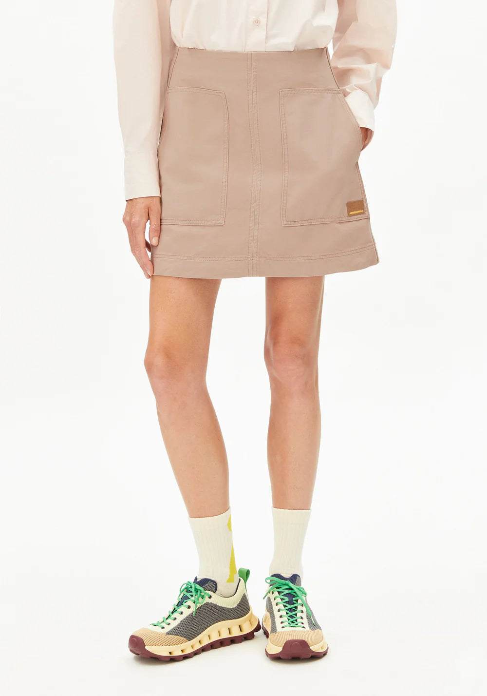 Armedangels WORKWEAR CANVAS MINI SKIRT FS25 in true camel