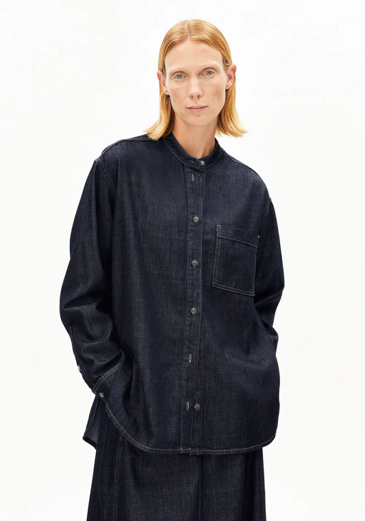 Armedangels LOOSE DENIM BLOUSE FS26 in rinse