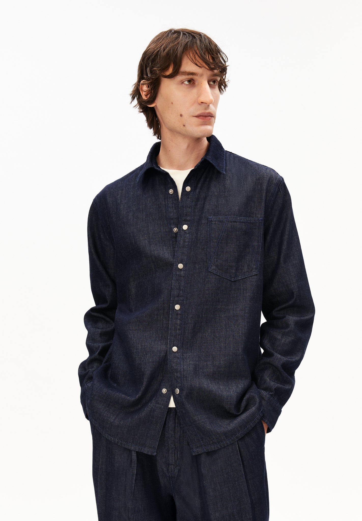 Armedangels DARK WASH DENIM SHIRT FS25