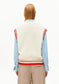 Armedangels ICONIC Å COLLEGE KNIT VEST FS26 in oatmilk-mars red