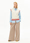 Armedangels ICONIC Å COLLEGE KNIT VEST FS26 in oatmilk-mars red