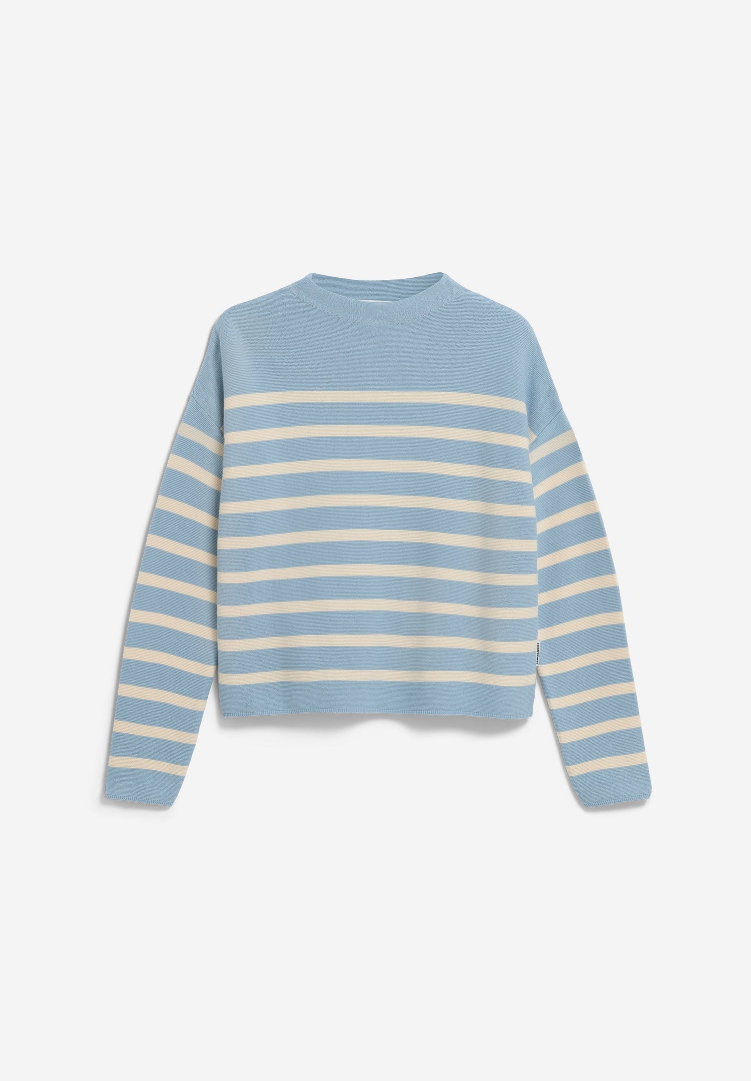 Armedangels MERINAA STRIPES KNIT SWEATER FS25 in blue glow-oatmilk