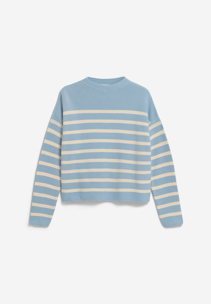 Armedangels MERINAA STRIPES KNIT SWEATER FS25 in blue glow-oatmilk