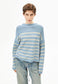Armedangels MERINAA STRIPES KNIT SWEATER FS25 in blue glow-oatmilk