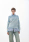 Armedangels MERINAA STRIPES KNIT SWEATER FS25 in blue glow-oatmilk