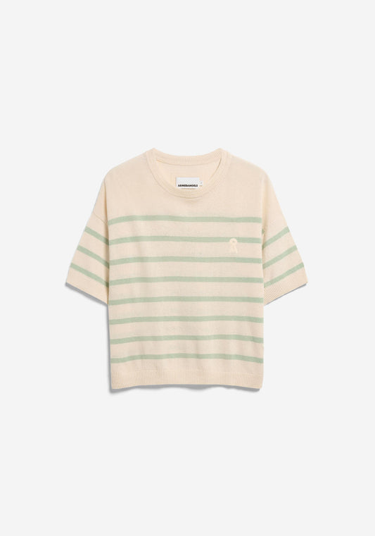 Armedangels STRIPE LINEN BLEND SWEATER in undyed-foam