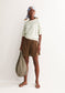 Armedangels STRIPE LINEN BLEND SWEATER in undyed-foam