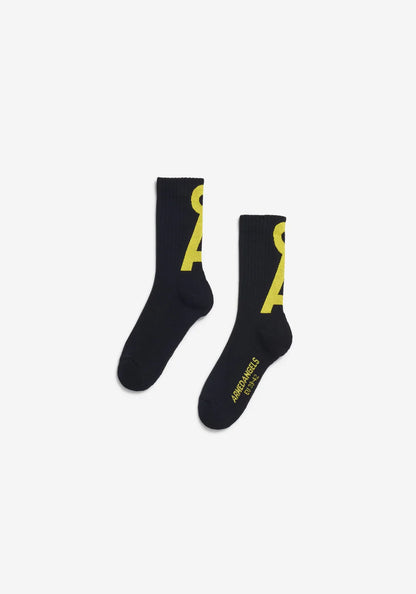 Armedangels SAAMUS SHORT SOCKS FS25 in black-armedangels yellow