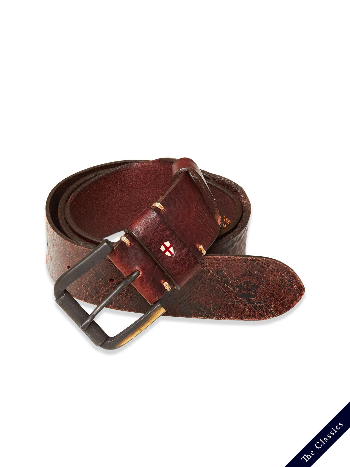 Blue de Gênes Piceno Leather Belt in Cognac