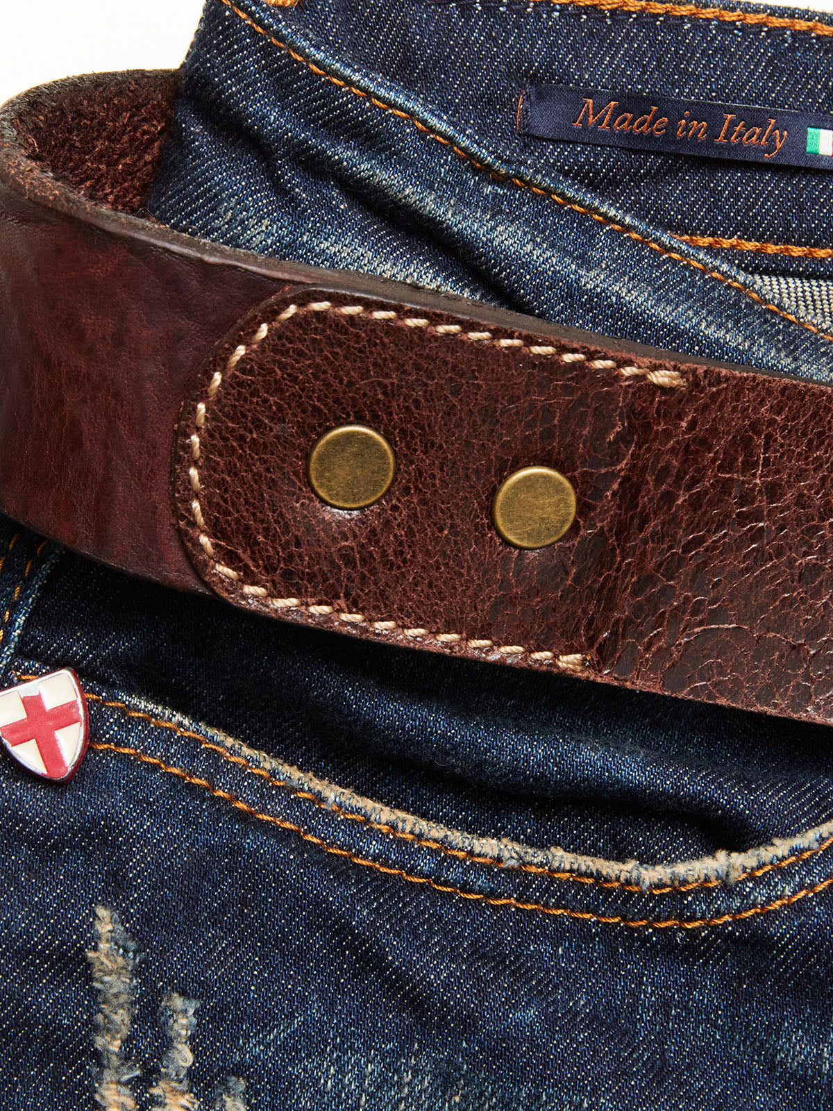 Blue de Gênes Piceno Leather Belt