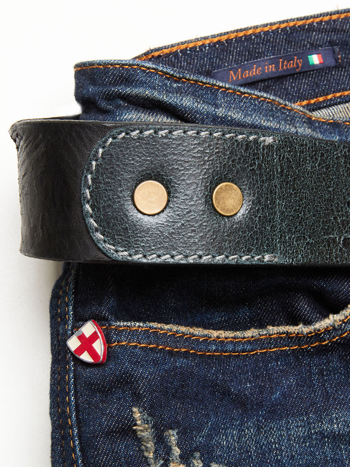 Blue de Gênes Piceno Leather Belt