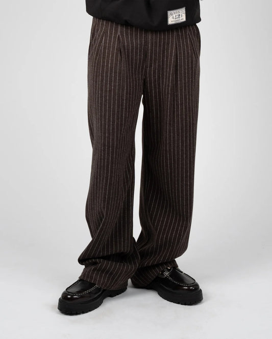 Prohibited Revival Pinstripe Pleated Pants