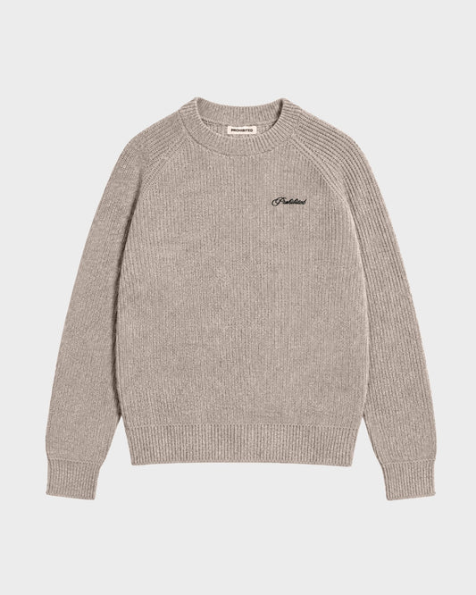 Prohibited Campus Knit Sweater - Grey - Produktansicht