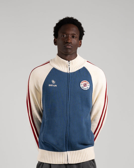 Prohibited Swiss Alps Knit Jacket - Blue - Trageansicht