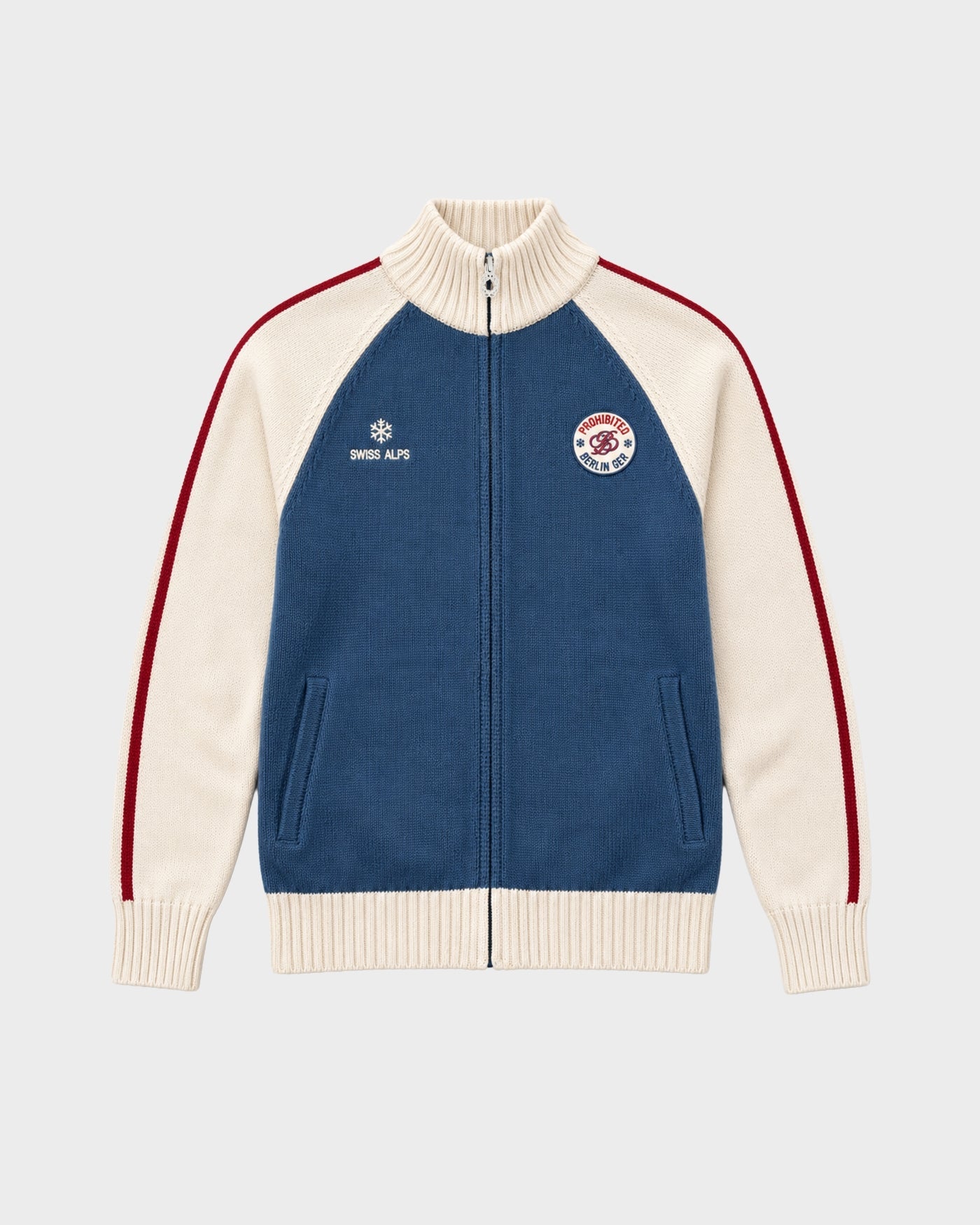 Prohibited Swiss Alps Knit Jacket - Blue - Produktansicht
