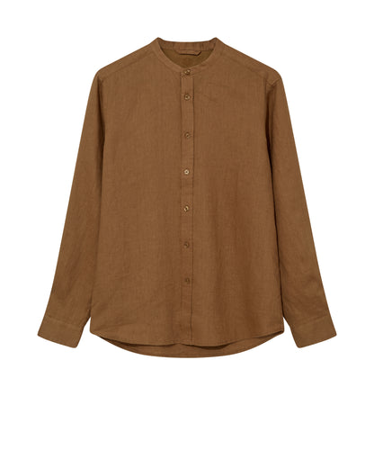 Mos Mosh Gallery MMGTheo Linen Stand Shirt in Toasted Coconut