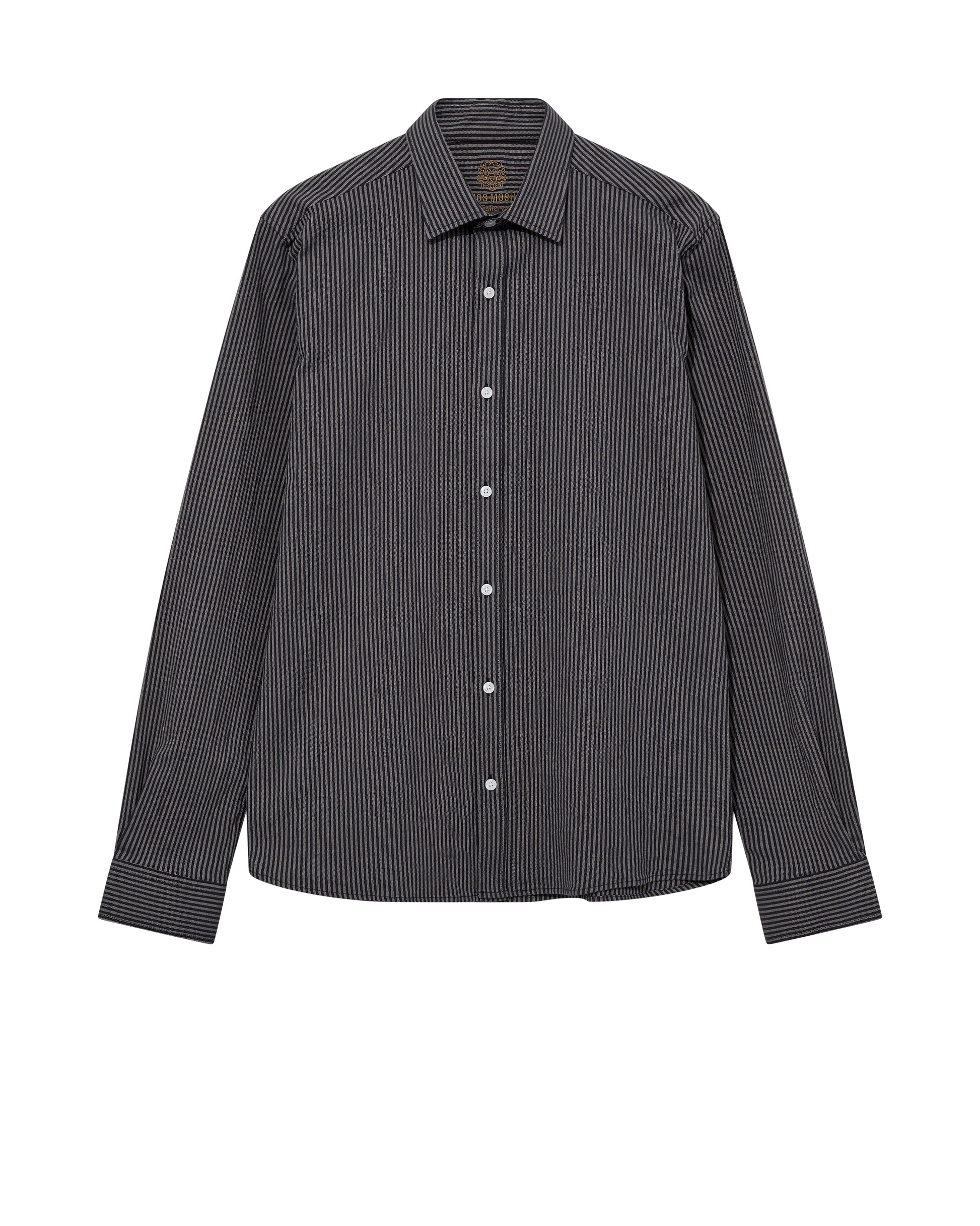 Mos Mosh Gallery MMGMarco Oxford Stripe Shirt in Salute Navy