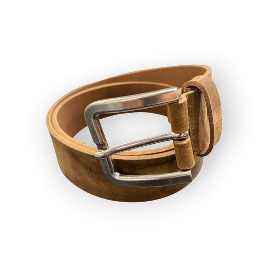 MANID Jeans Ledergürtel 4020 in BRAUN/ANTIK