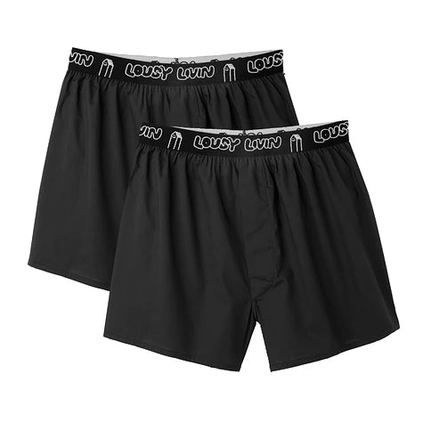 Cleptomanicx Lousy Livin 2Pack Boxershorts in Schwarz