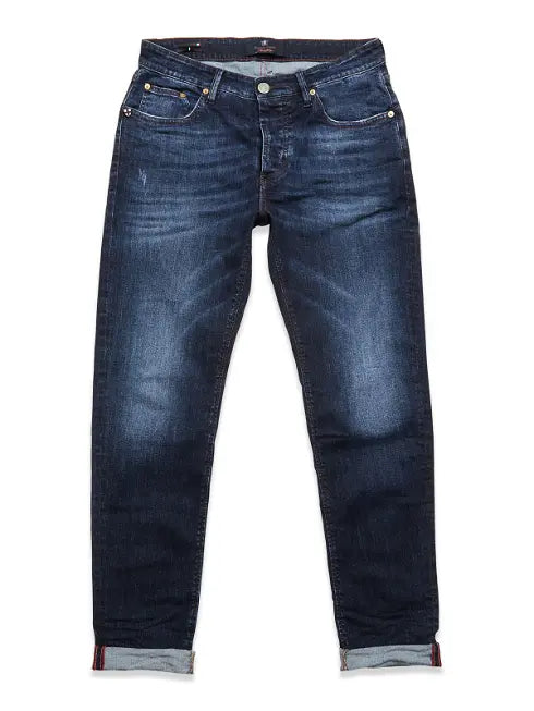 Blue de Gênes Vinci 3048 Dark Jeans in Mid Blue Denim