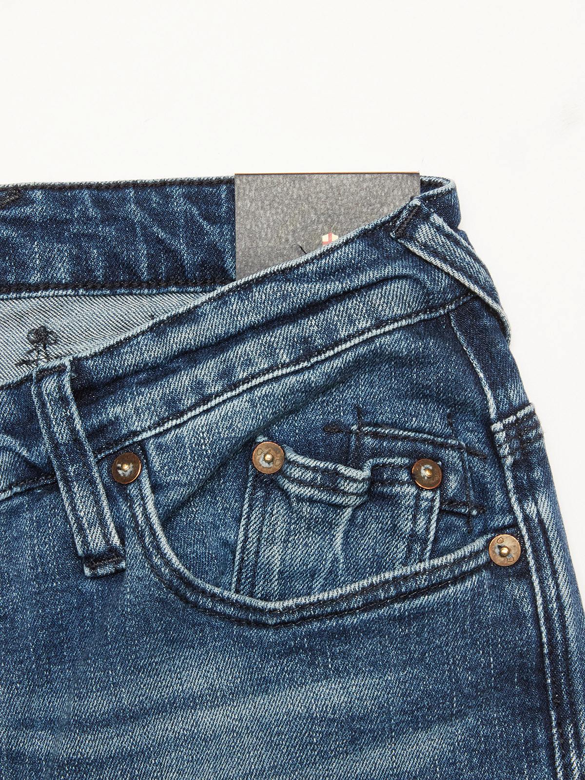 Blue de Gênes Repi Leco Mid Used Jeans in Mid Blue Denim