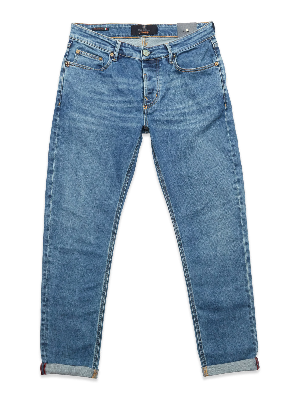 Blue de Gênes Vinci Pala Used Jeans in Denim Blue