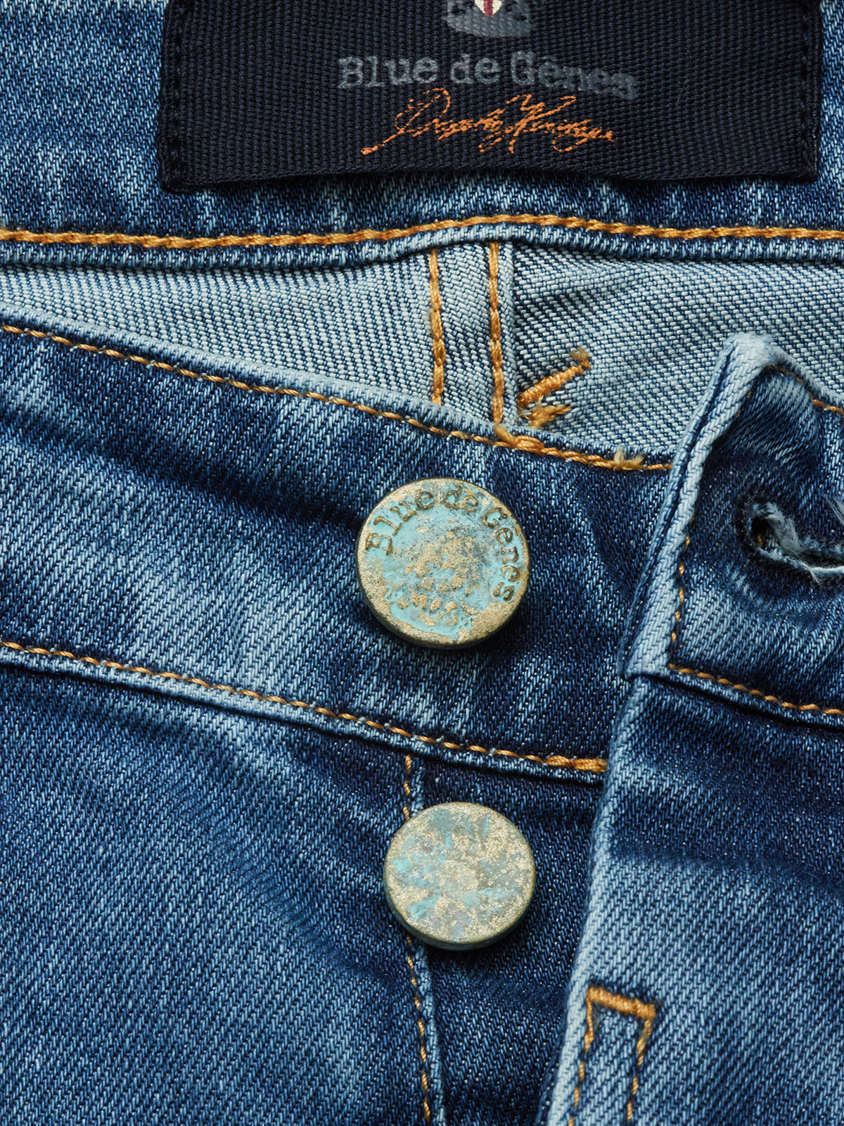 Blue de Gênes Vinci Pala Used Jeans in Denim Blue