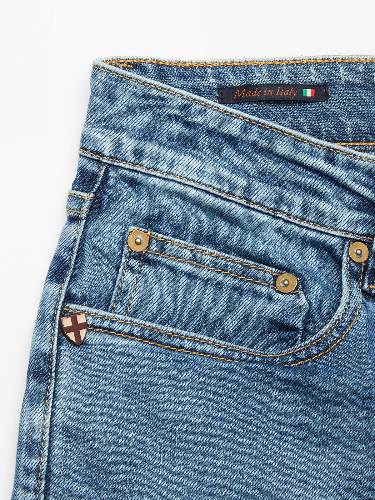 Blue de Gênes Vinci Pala Used Jeans in Denim Blue