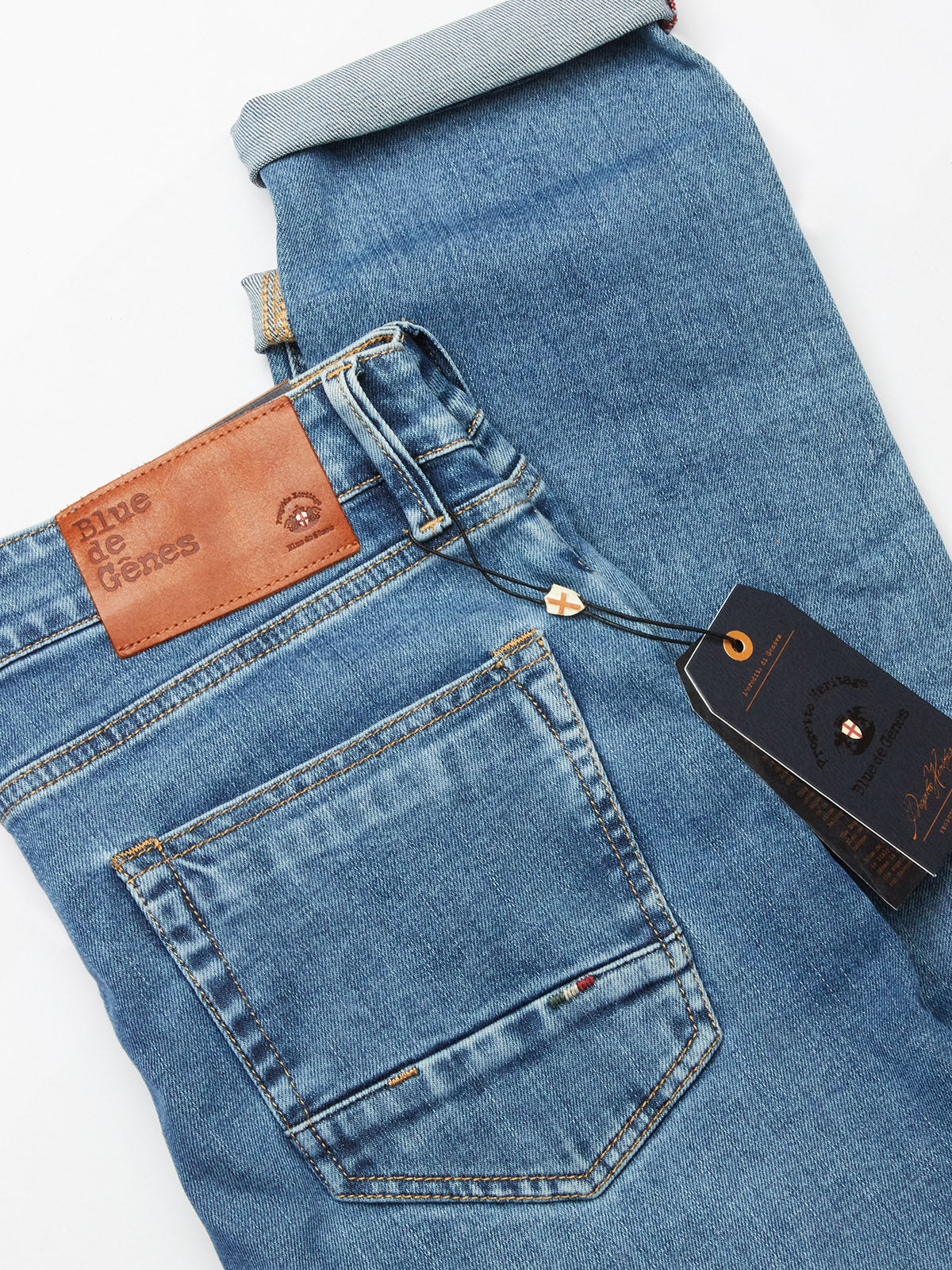 Blue de Gênes Vinci Pala Used Jeans in Denim Blue