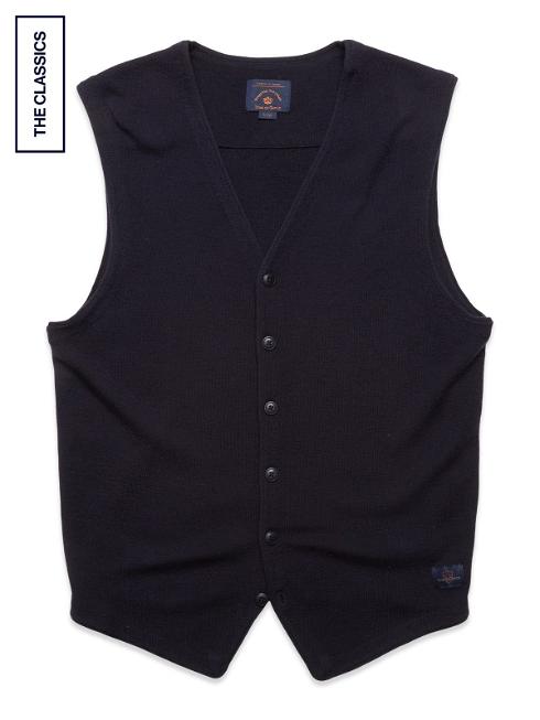 Blue de Gênes Zorba Knit Waistcoat in Dunkelblau