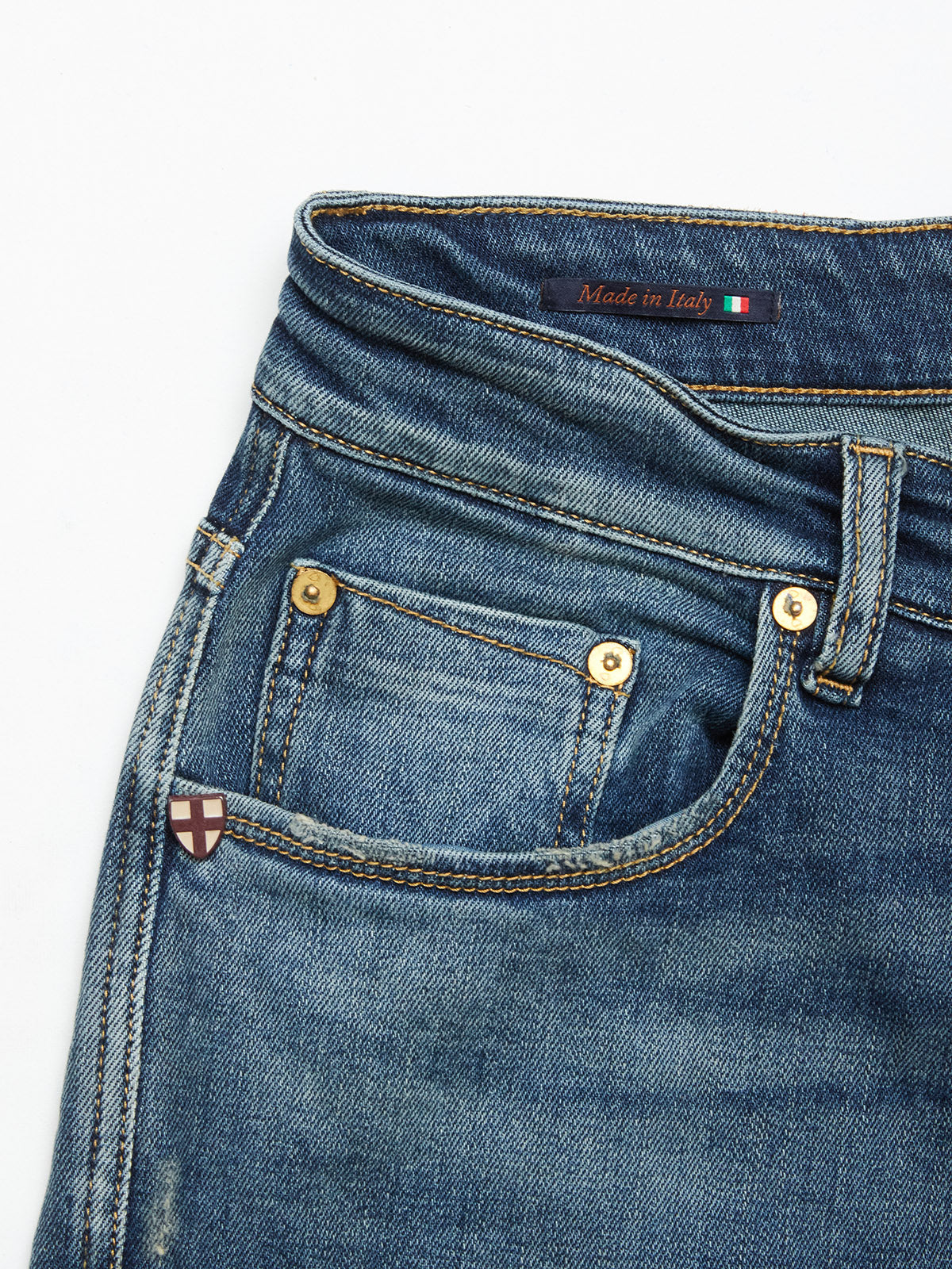 Blue de Gênes Recco Pala Used Jeans in Denim Wash