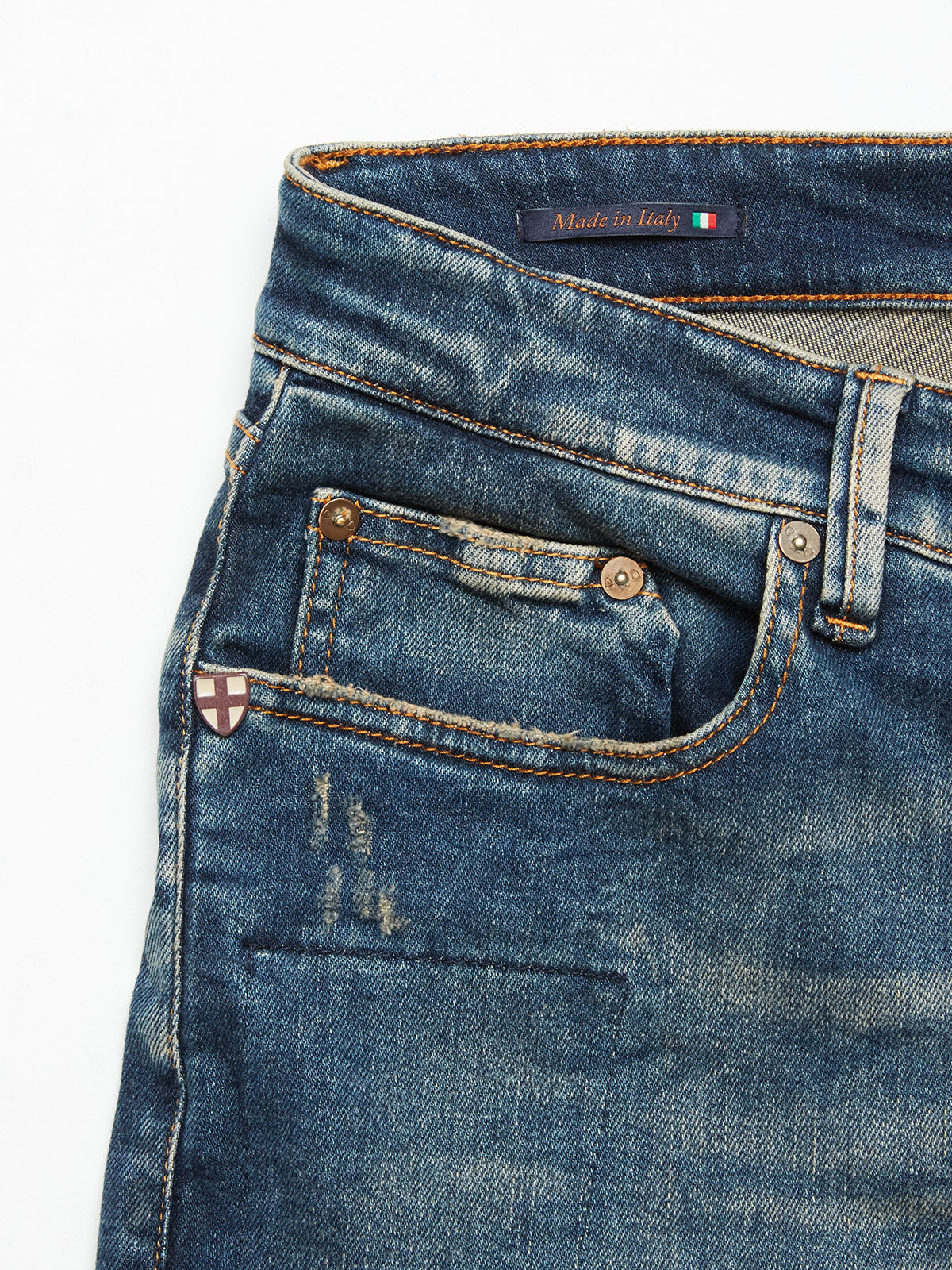 Blue de Gênes Vinci Patched Super Used Jeans