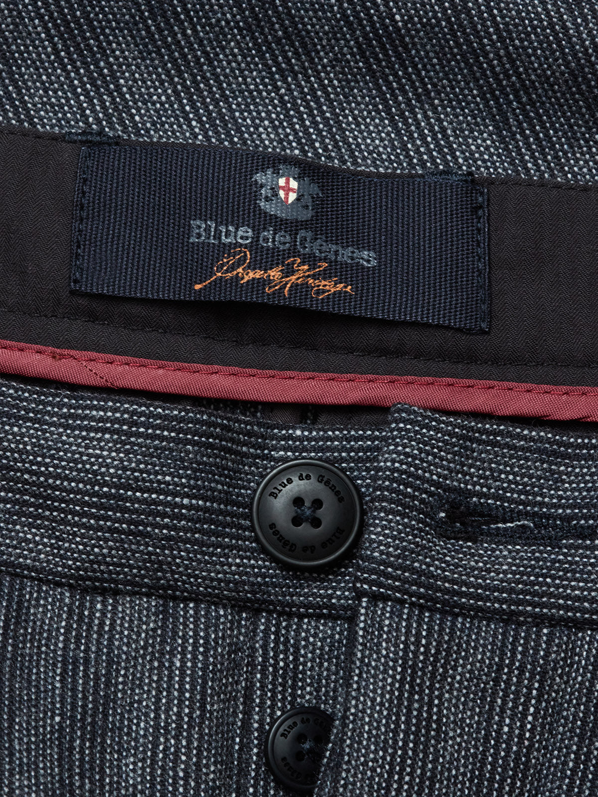 Blue de Gênes Panco Dori Chino in Grey stripe