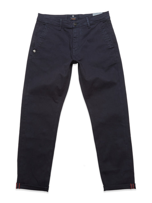 Blue de Gênes Menzo Dobby Chino in Dark Navy