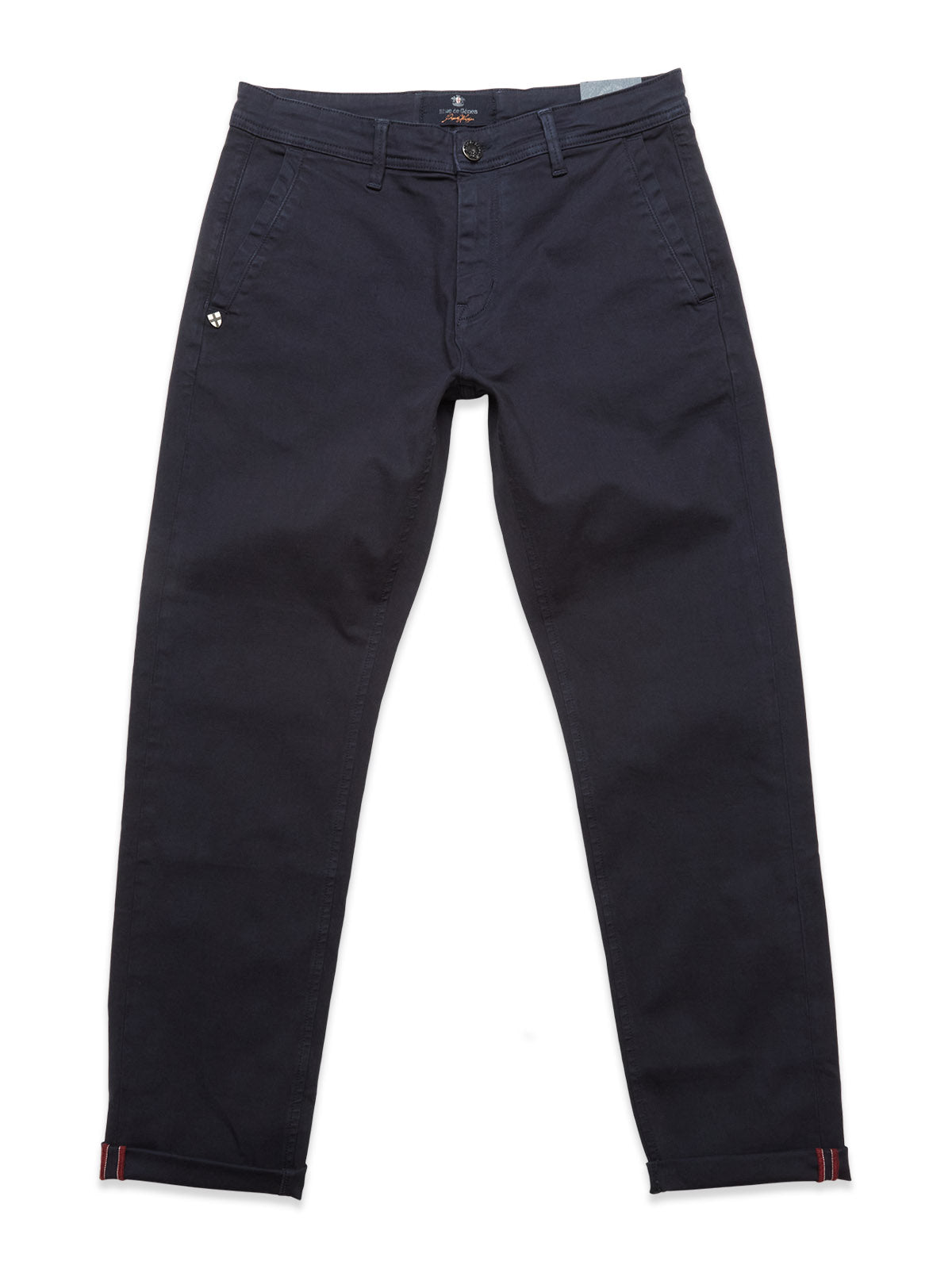 Blue de Gênes Menzo Dobby Chino in Dark Navy