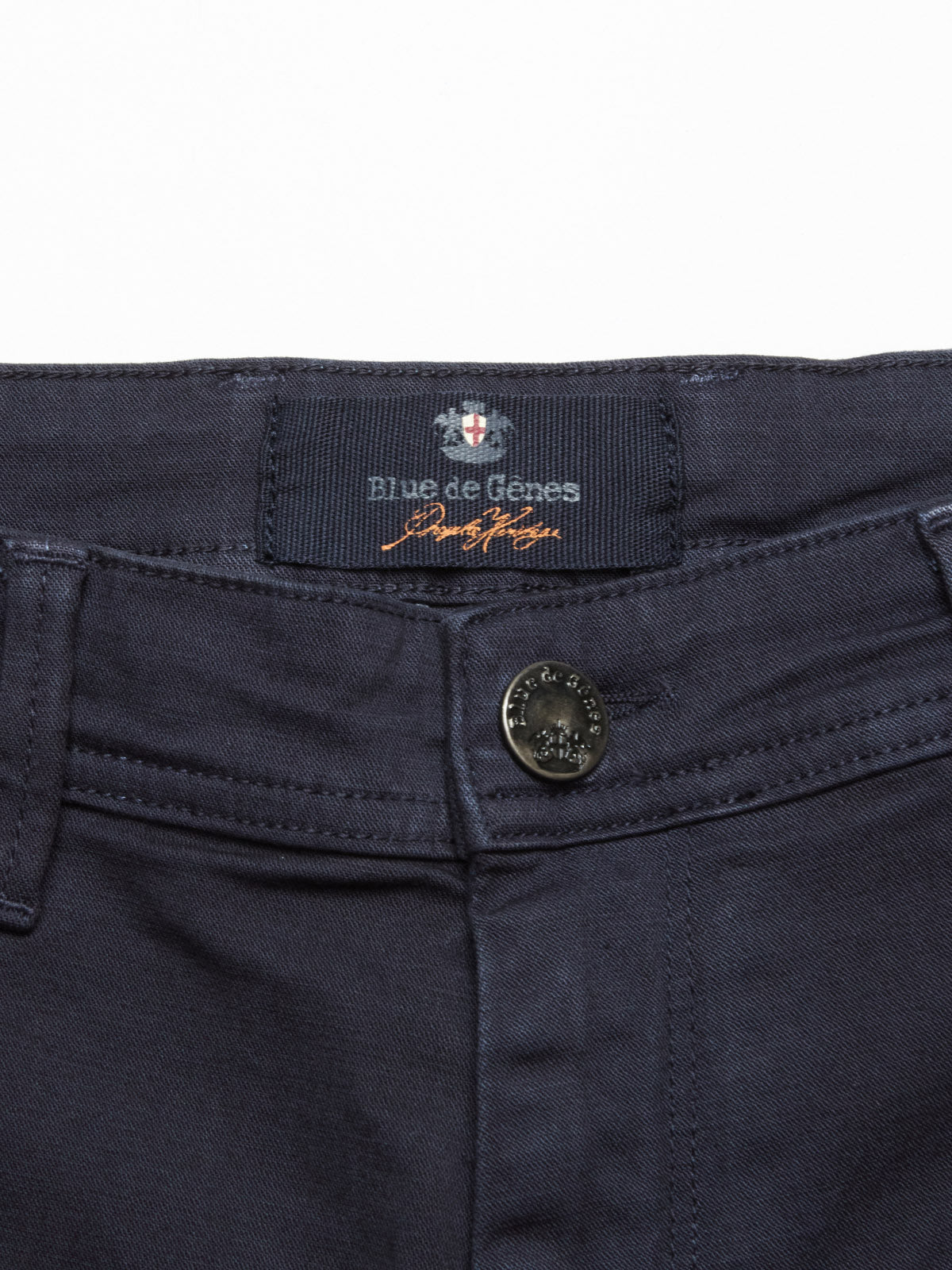 Blue de Gênes Menzo Dobby Chino in Dark Navy