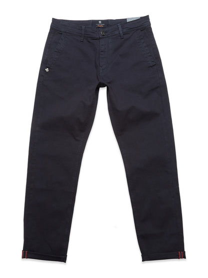 Blue de Gênes Menzo Dobby Chino in Dark Navy