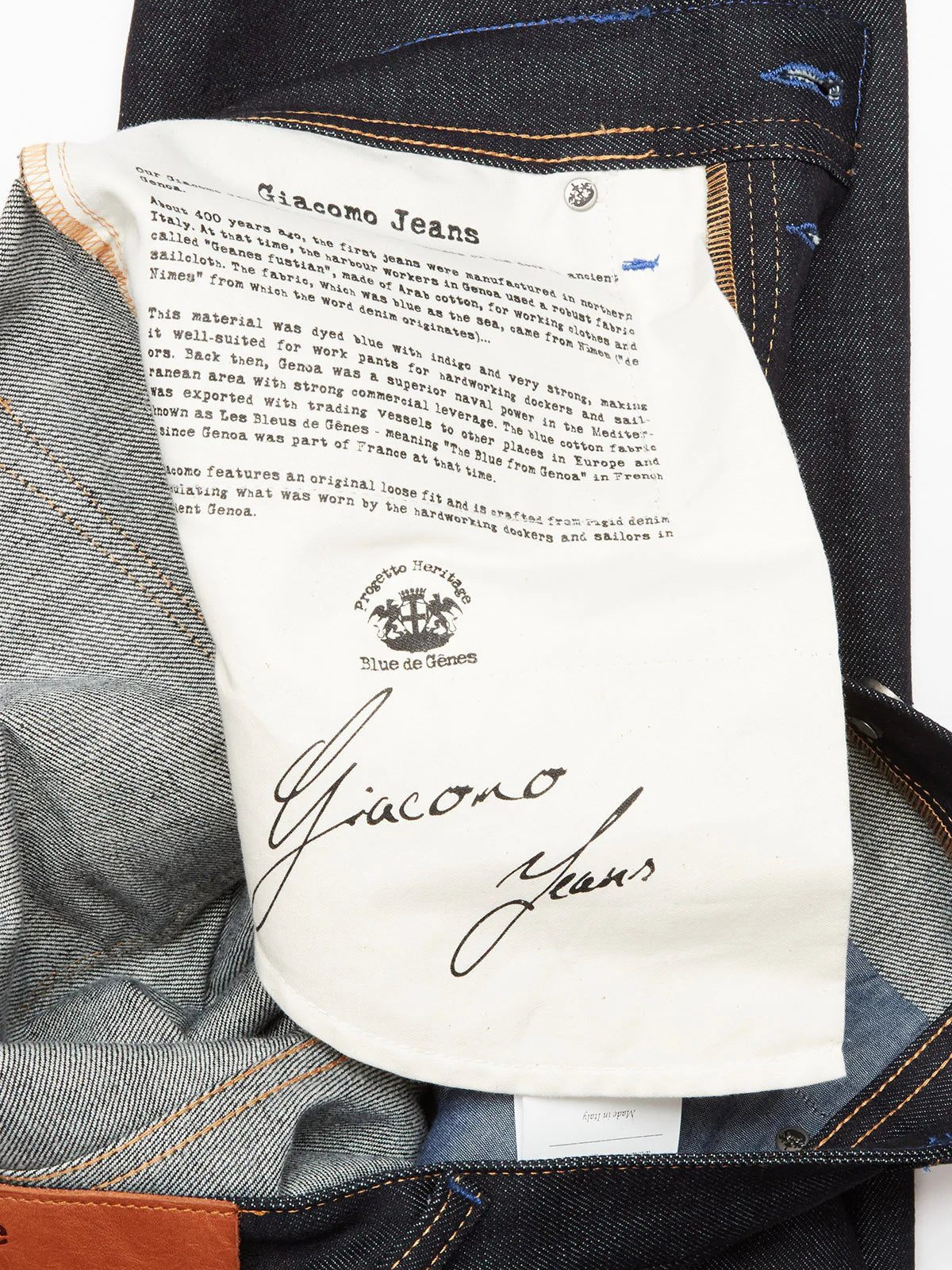 Blue de Gênes Giacomo Selvedge Jeans Raw Denim