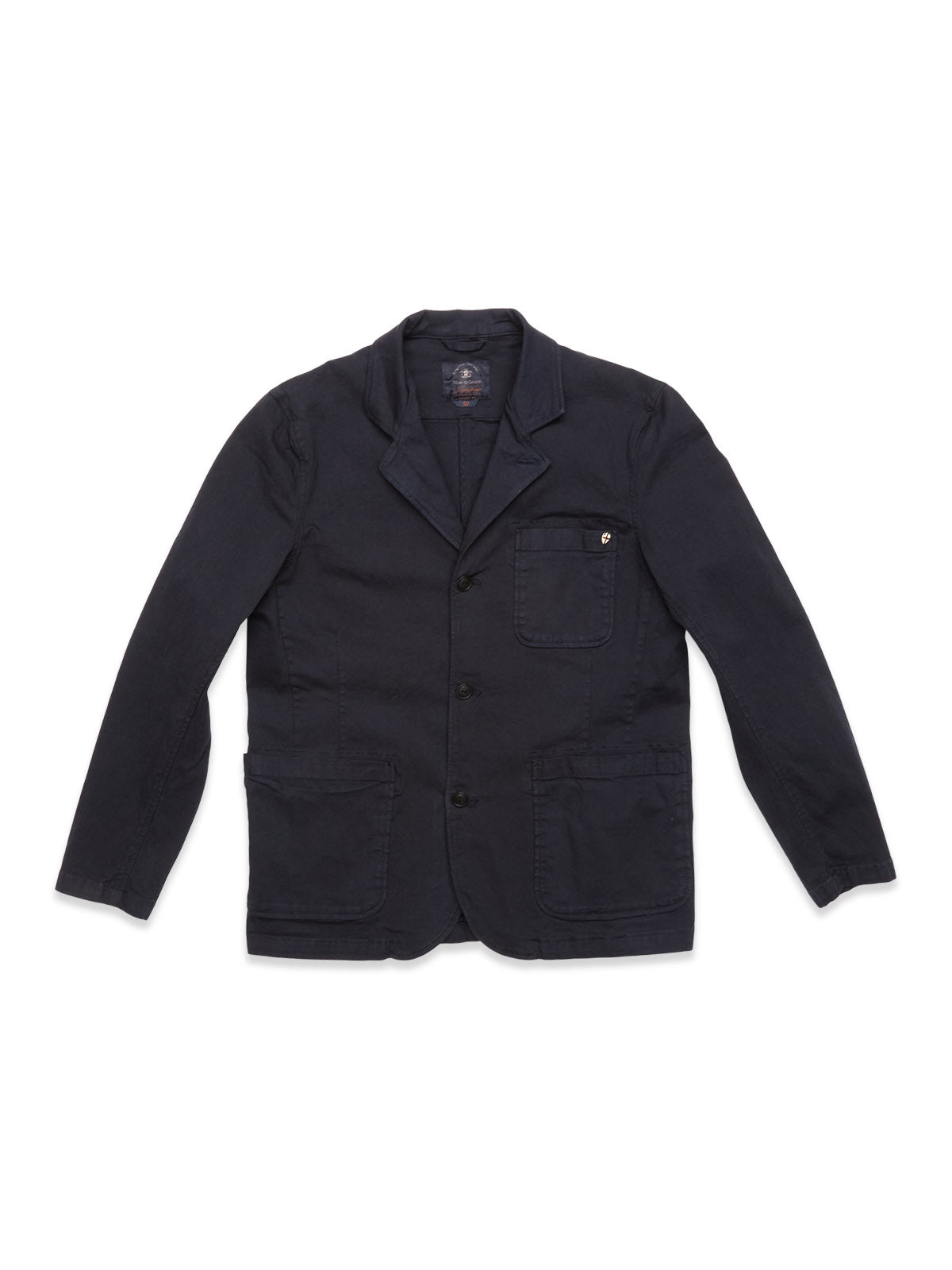 Blue de Gênes Gabbiano Dobby Blazer Dark Navy