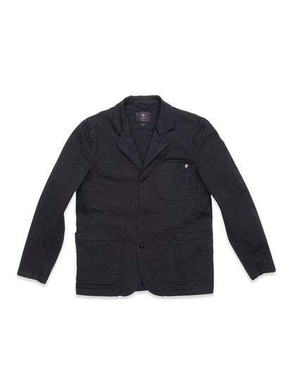Blue de Gênes Gabbiano Dobby Blazer Dark Navy