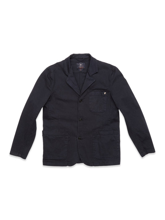 Blue de Gênes Gabbiano Dobby Blazer Dark Navy