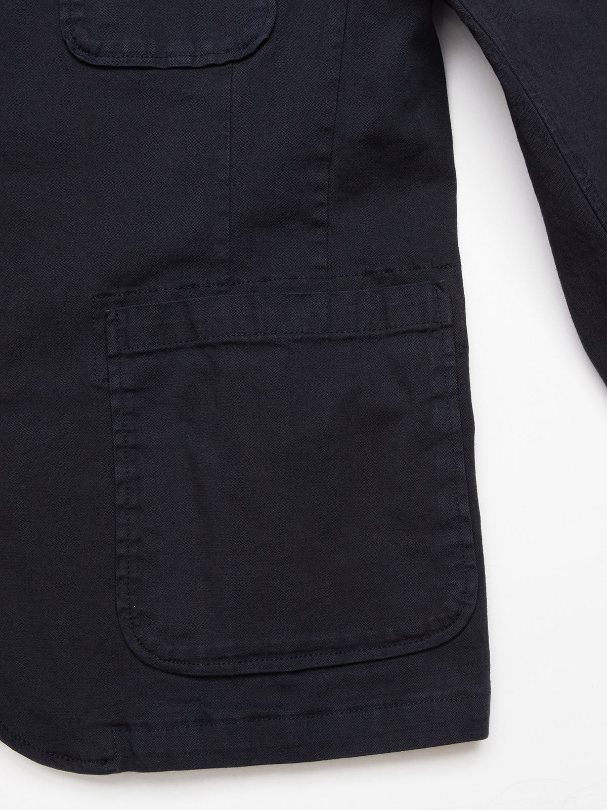 Blue de Gênes Gabbiano Dobby Blazer Dark Navy