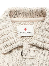Blue De genes Sakura Knit Cardigan in Stone