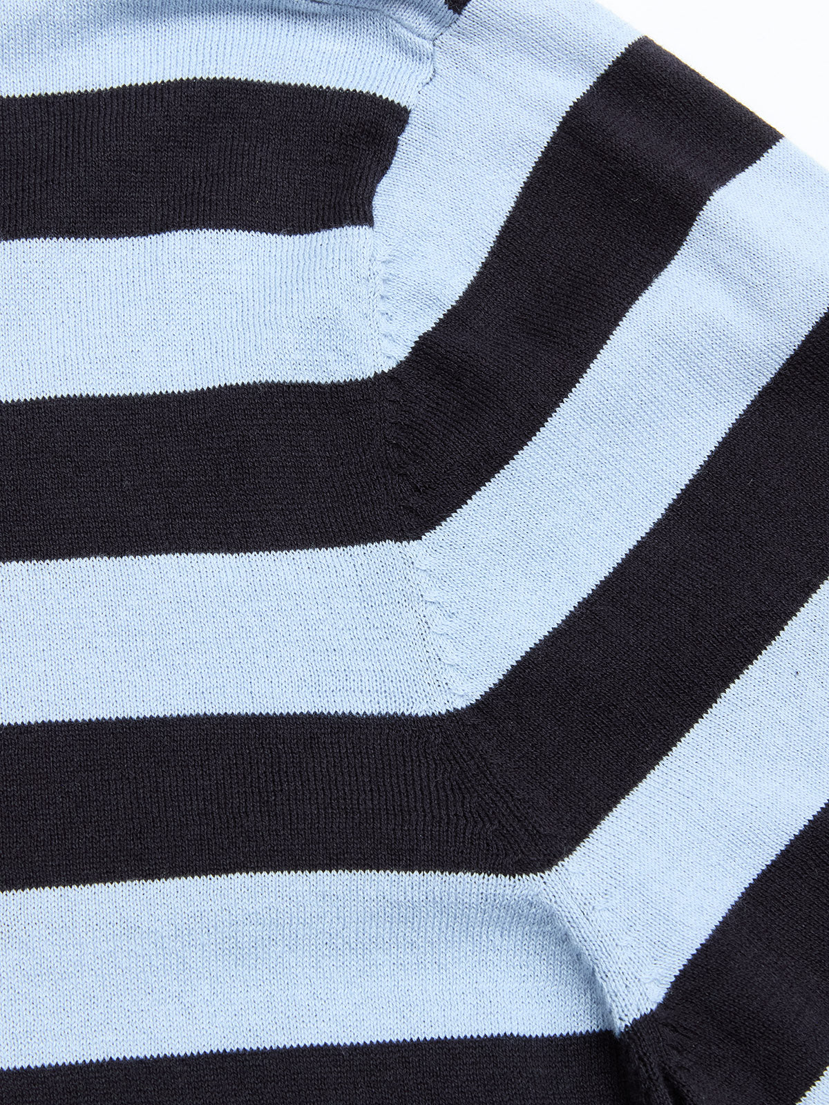 blue de genes BGwally Stripe Polo in Dark Navy Vintage Wash