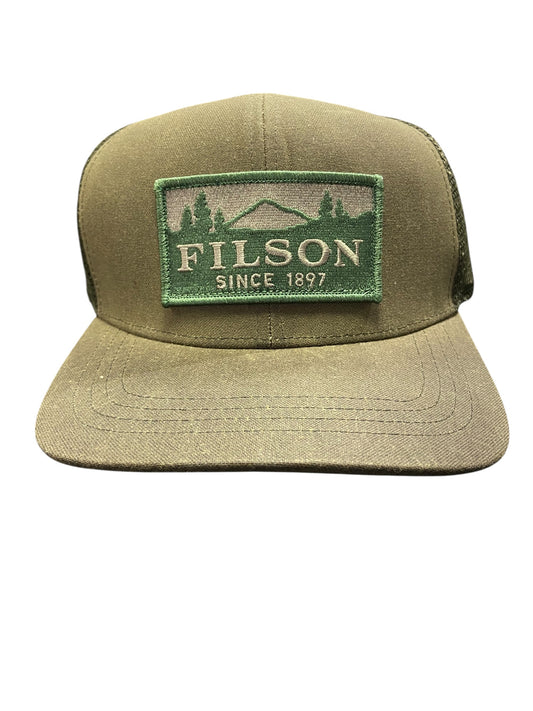 Filson SCENIC WAXED LOGGER MESH CAP OIL FINISH TIN CLOTH